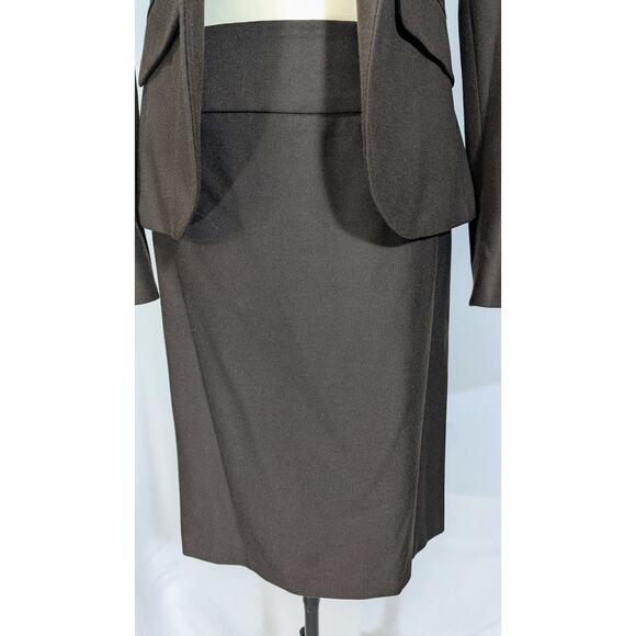 United Colors of Benetton Womens Brown Skirt Suit Blazer Set Made in Italy 40 - Picture 5 of 12